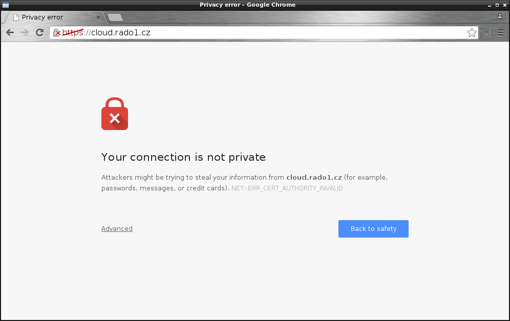Image "Privacy error" Chrome page